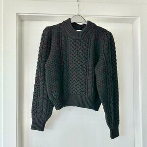 Aritzia Wilfred Cropped Cable Knit Sweater Size M